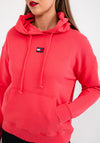 Tommy Jeanns Womens Relaxed Fit Drawstring Hoodie, Laser Pink