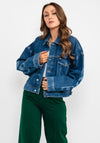 Tommy Jeans Womens Oversized Wide Sleeve Jacket, Medium Blue