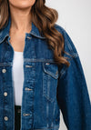 Tommy Jeans Womens Oversized Wide Sleeve Jacket, Medium Blue