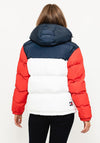 Tommy Jeans Womens Alaska Puffer Jacket, Deep Crimson Multi
