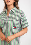 Tommy Jeans Womens Stripe Shirt Dress, Coastal Green