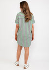 Tommy Jeans Womens Stripe Shirt Dress, Coastal Green