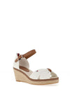 Tommy Hilfiger Womens Iconic Mid Wedge Sandals, Ivory