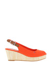 Tommy Hilfiger Womens Iconic Sling Back Wedge Sandals, Orange