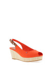 Tommy Hilfiger Womens Iconic Sling Back Wedge Sandals, Orange