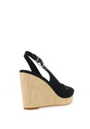 Tommy Hilfiger Womens Iconic Sling Back High Wedge Sandals, Black