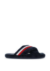 Tommy Hilfiger Womens Comfy Strap Slippers, Navy