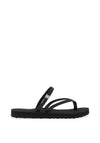 Tommy Hilfiger Womens Embossed Multi Strap Flip Flops, Black