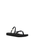 Tommy Hilfiger Womens Embossed Multi Strap Flip Flops, Black
