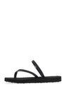 Tommy Hilfiger Womens Embossed Multi Strap Flip Flops, Black