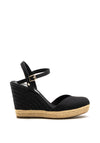 Tommy Hilfiger Womens High Wedge Closed Toe Sandals, Black