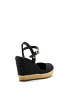 Tommy Hilfiger Womens High Wedge Closed Toe Sandals, Black