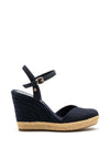 Tommy Hilfiger Womens High Wedge Closed Toe Sandals, Navy
