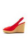 Tommy Hilfiger Womens Iconic Sling Back High Wedge Sandals, Red