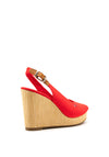 Tommy Hilfiger Womens Iconic Sling Back High Wedge Sandals, Red