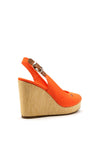 Tommy Hilfiger Womens Iconic Sling Back High Wedge Sandals, Orange