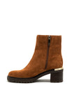 Tommy Hilfiger Womens Suede Block Heel Ankle Boots, Tan