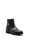 Tommy Hilfiger Womens Leather Monogram Tag Boots, Black