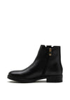 Tommy Hilfiger Womens Leather Monogram Tag Boots, Black