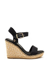 Tommy Hilfiger Womens Buckle Strap Wedge Sandals, Black