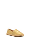 Tommy Hilfiger Womens Leather Logo Espadrilles, Gold