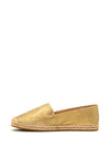 Tommy Hilfiger Womens Leather Logo Espadrilles, Gold