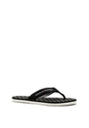 Tommy Hilfiger Womens Canvas Thong Flip Flops, Black
