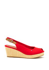 Tommy Hilfiger Womens Iconic Sling Back Wedge Sandals, Red