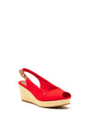 Tommy Hilfiger Womens Iconic Sling Back Wedge Sandals, Red