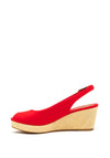 Tommy Hilfiger Womens Iconic Sling Back Wedge Sandals, Red