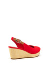 Tommy Hilfiger Womens Iconic Sling Back Wedge Sandals, Red