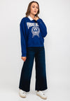 Tommy Jeans Womens Varsity Polo Sweatshirt, Pilot Blue