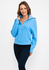 Tommy Hilfiger Womens Quarter Zip Sweatshirt, Azure Blue