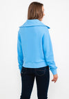 Tommy Hilfiger Womens Quarter Zip Sweatshirt, Azure Blue
