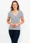 Tommy Hilfiger Womens Cody Stripe T-Shirt, White & Navy