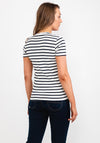 Tommy Hilfiger Womens Cody Stripe T-Shirt, White & Navy