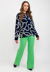 Tommy Hilfiger Womens Rope Print Blouse, Navy