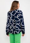 Tommy Hilfiger Womens Rope Print Blouse, Navy
