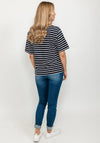 Tommy Hilfiger Womens Striped Crew Neck T-Shirt, Navy & White