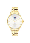 Tommy Hilfiger Womens Pave Dial Stainless Steel Watch, Gold