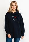 Tommy Hilfiger Womens Relaxed Flag Hoodie, Desert Sky
