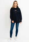 Tommy Hilfiger Womens Relaxed Flag Hoodie, Desert Sky