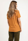 Tommy Hilfiger Womens velvet Branding T-Shirt, Crest Gold