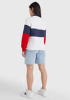 Tommy Jeans Womens Boxy Long Sleeved Polo Top, Navy Multi