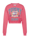 Tommy Jeans Womens Vintage College Crop Top, Pink