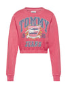 Tommy Jeans Womens Vintage College Crop Top, Pink