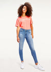 Tommy Jeans Repeat Logo Cropped T-Shirt, Pink