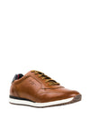 Tommy Hilfiger Lace Up Leather Trainers, Cognac