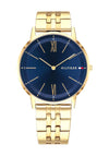 Tommy Hilfiger Mens Stainless Steel Watch, Gold & Dark Blue Dial