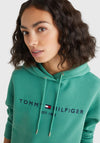 Tommy Hilfiger Womens Logo Hoodie, Central Green
